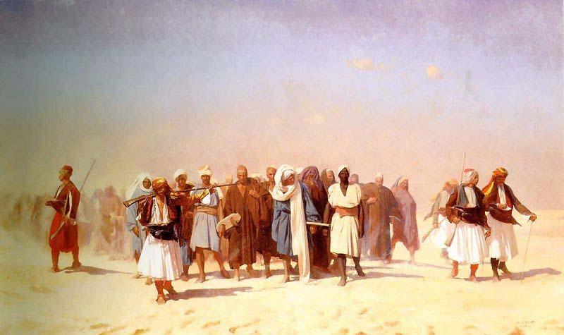Jean-Leon Gerome Egyptian Recruits Crossing the Desert France oil painting art